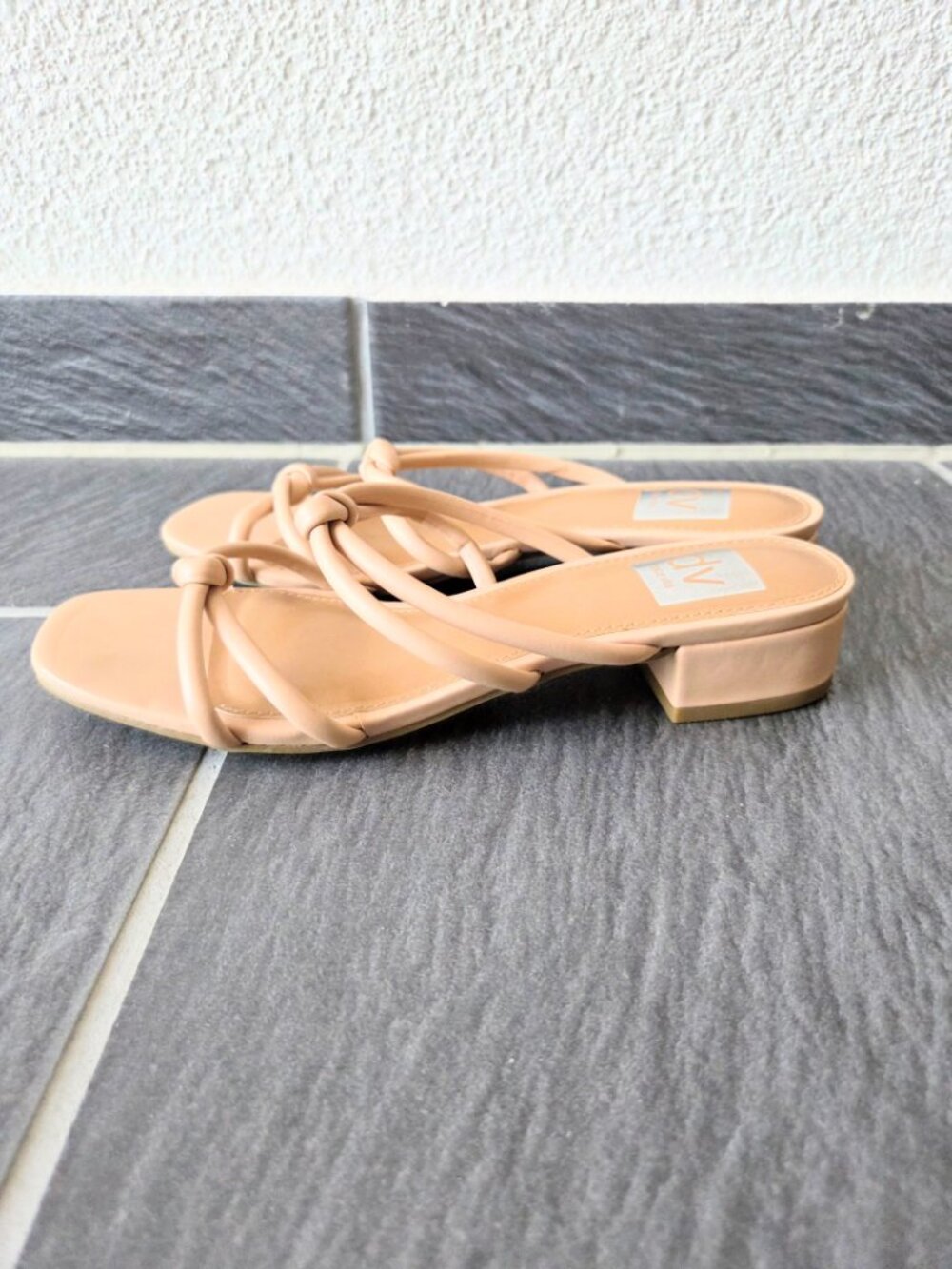 DV by Dolce Vita Blush Nude Wisteria Double Knotted Band Slide Sandals 6.5 - Picture 6 of 8